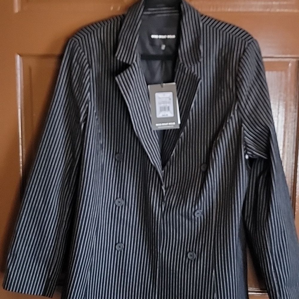 Who What Wear-Black pin striped double breasted blazer Size 1X. NWT.